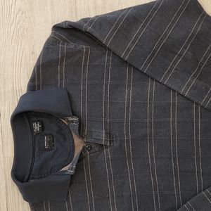 Arrow Men's Grey Checkered Long-Sleeve Polo